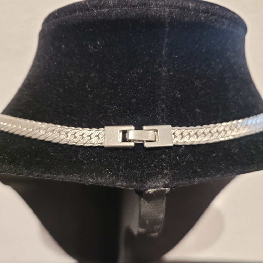 Solid 925 Sterling Silver Flat Snake Curb Chain L… - image 2